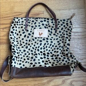 Meanwhile back on the farm brand, leopard backpack tote